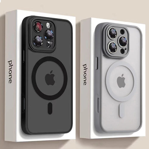 Magnetic MagSafe iPhone Case – Matte Translucent Shockproof Armor