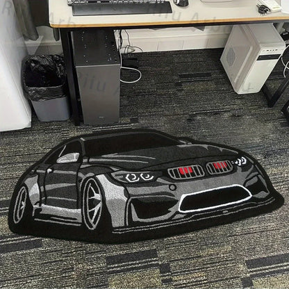 Car Shaped Rug – Soft Non-Slip Cartoon Floor Mat for Home Decor