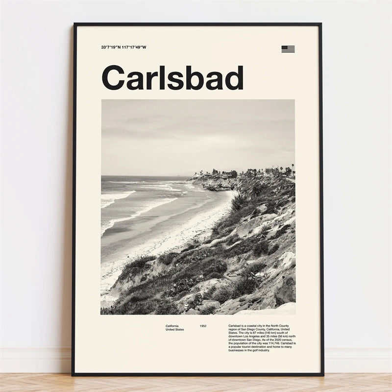 Retro City Poster – Mid-Century Modern Wall Art Print