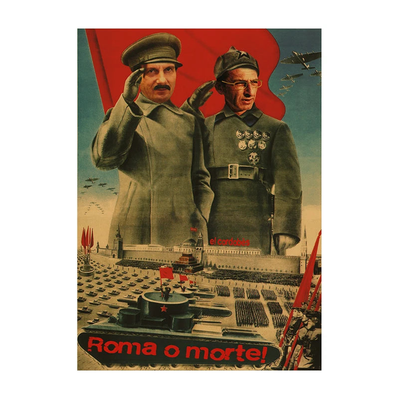 Soviet USSR Vintage Propaganda Poster – Stalin Portrait Retro Wall Art Print