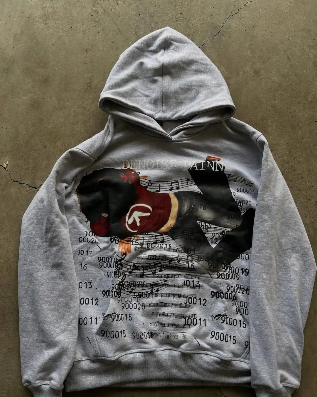 Y2K Graphic Print Oversized Hoodie – Women's Goth Grunge Streetwear Sweatshirt
