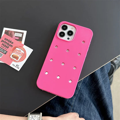 Crocs Charms Silicone iPhone Case with Holes – Fun Customizable Cover