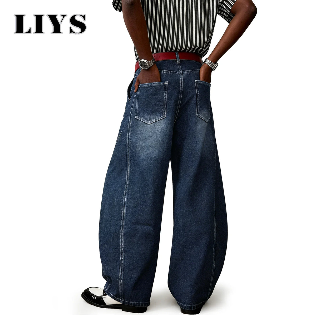 Baggy Wide Leg Jeans for Men – LIYS American Retro Denim
