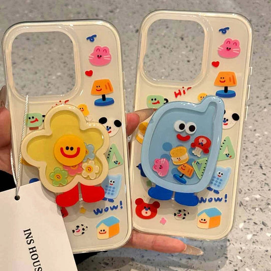 Cartoon Shakeable Grip Tok iPhone Case with Holder