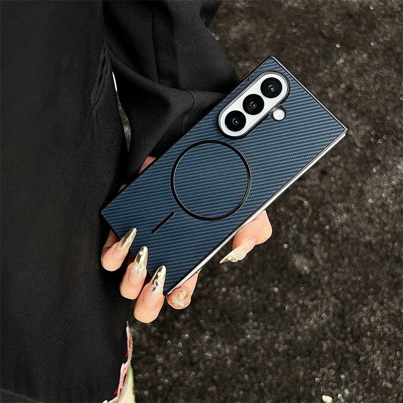 Carbon Fiber MagSafe Case for Samsung Galaxy Z Fold 3 4 5 6 7