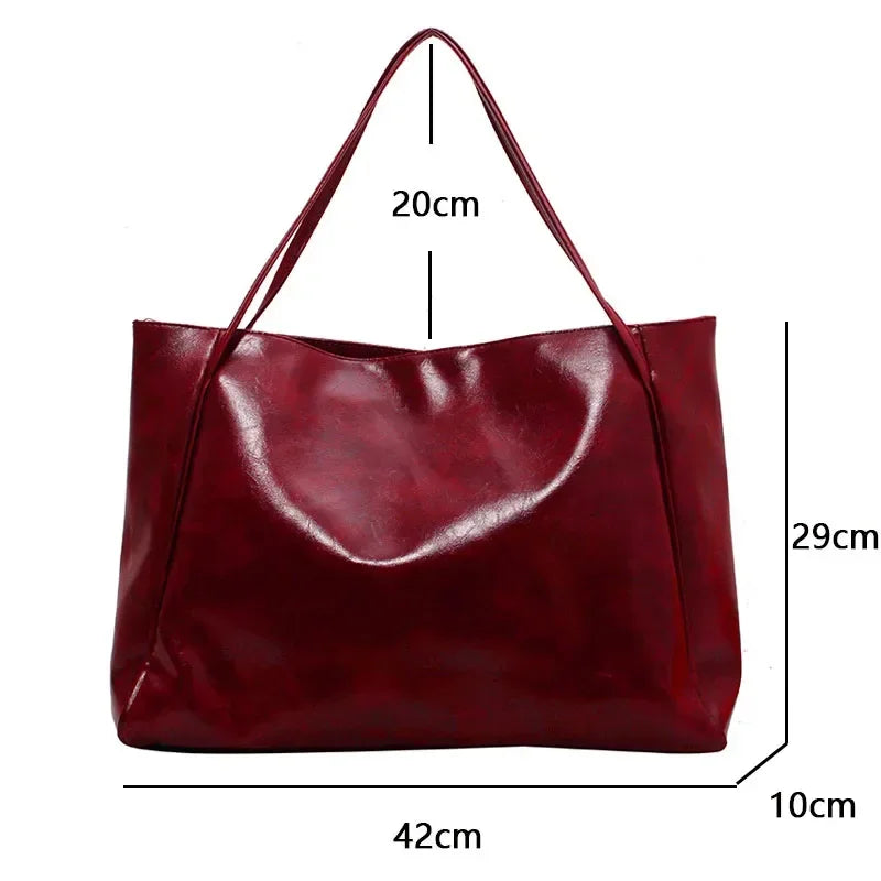 Women Tote Bag Fashion Large Capacity Soft Pu Leather