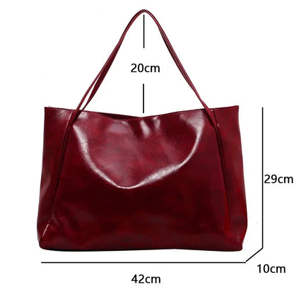 Women Tote Bag Fashion Large Capacity Soft Pu Leather