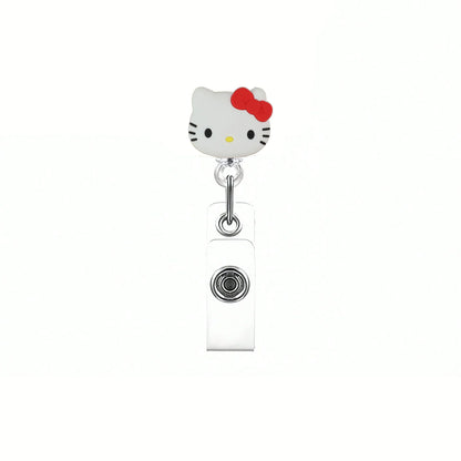 Sanrio Cat Retractable Badge Reel Keychain