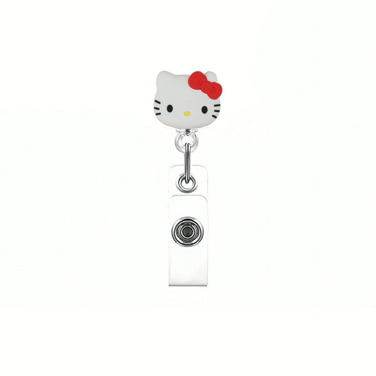 Sanrio Cat Retractable Badge Reel Keychain