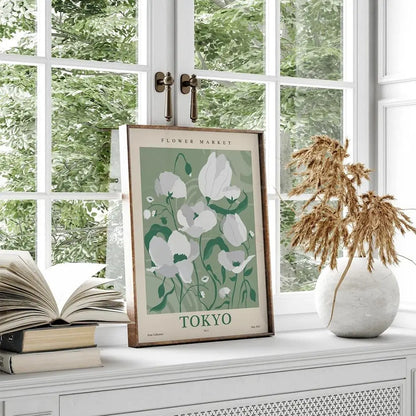 Matisse Sage Green Botanical Wall Art Poster | Nordic Minimalist Canvas Print