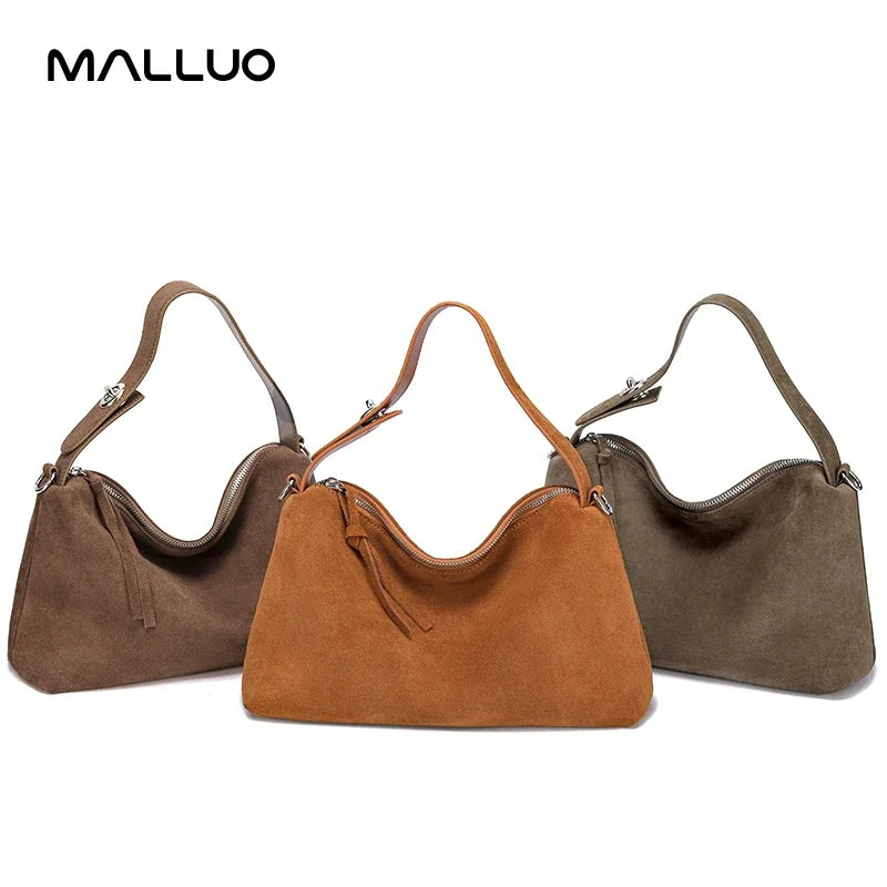 Women's Suede Cow Leather Shoulder Bags