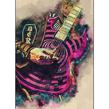 Electric Guitar on Fire Wall Art Print – Music Poster