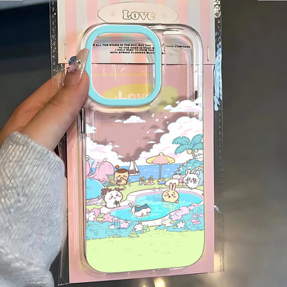 Kawaii Anime Cherry Blossom iPhone Case – Cute Cartoon Animals