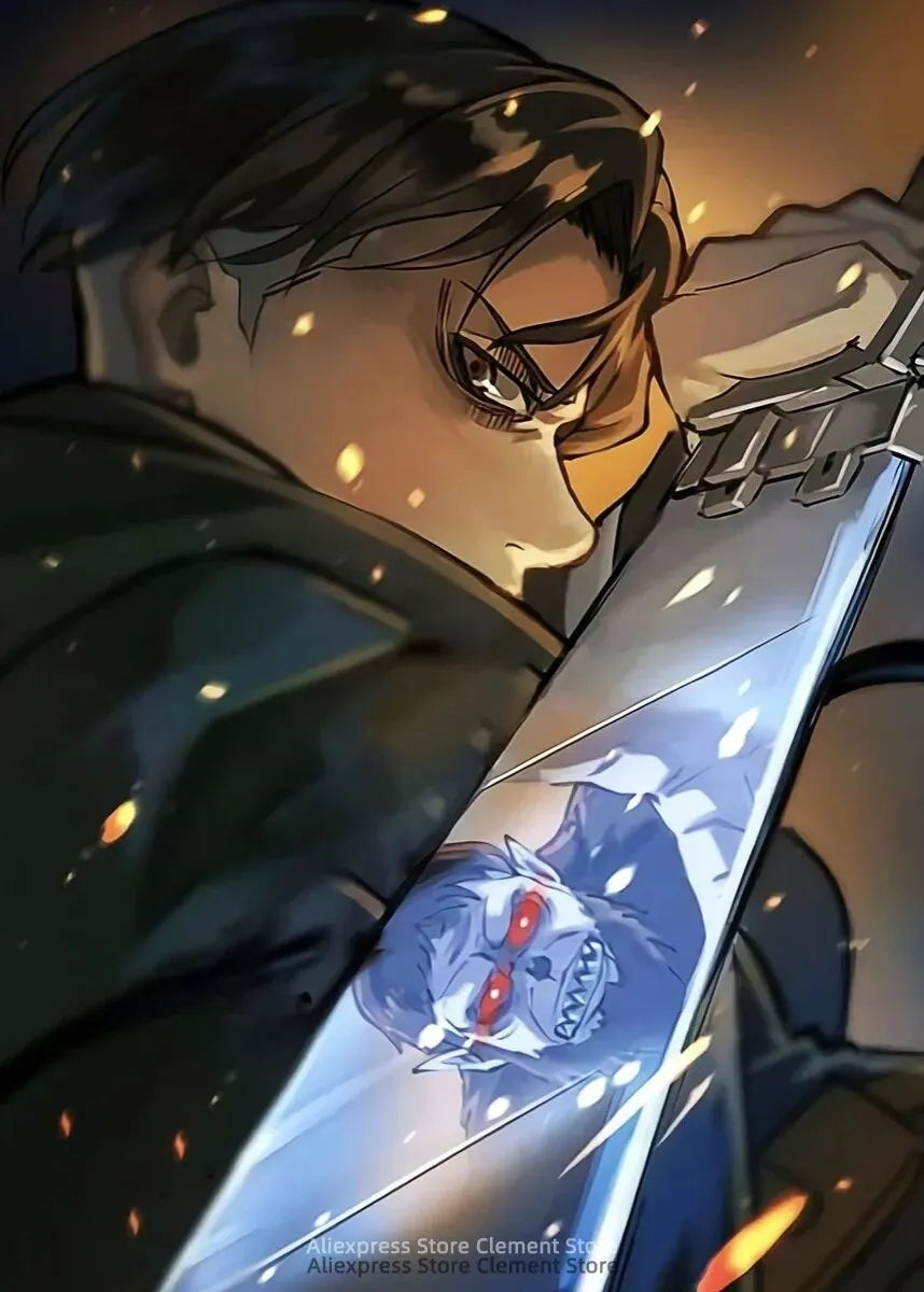Attack on Titan Anime Wall Art Poster – Levi Ackerman & Eren Yeager Canvas Print