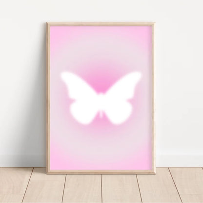 Pink Aura Affirmation Wall Art Poster Set – Angel Numbers & Butterfly Prints