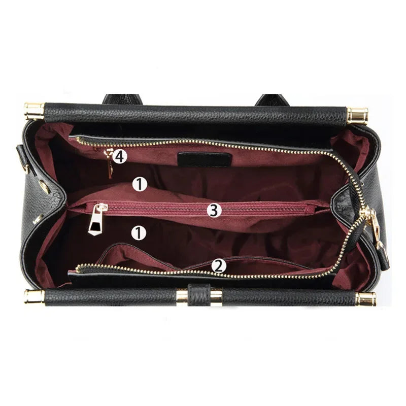 Alligator-Embossed Genuine Leather Women's Crossbody Handbag