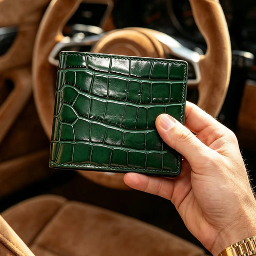 Custom Name Luxury Crocodile Billfold Wallet – Men's Gift