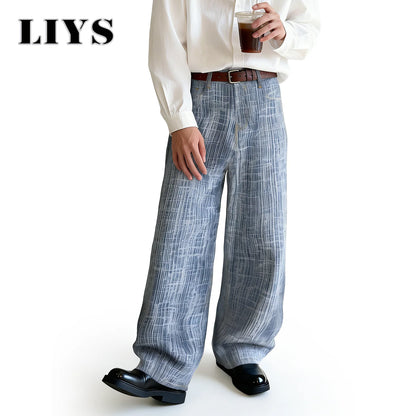 Jacquard Baggy Wide Leg Jeans – Unisex Japanese Korean Streetwear