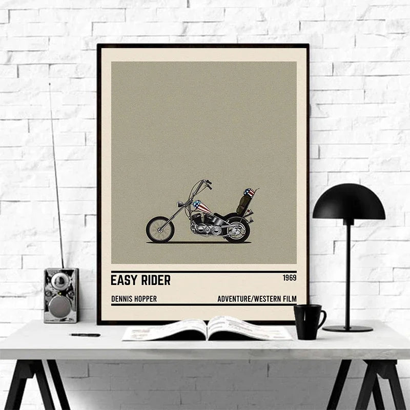 Movie Car Minimalist Poster Wall Art Print | Classic Film Decor