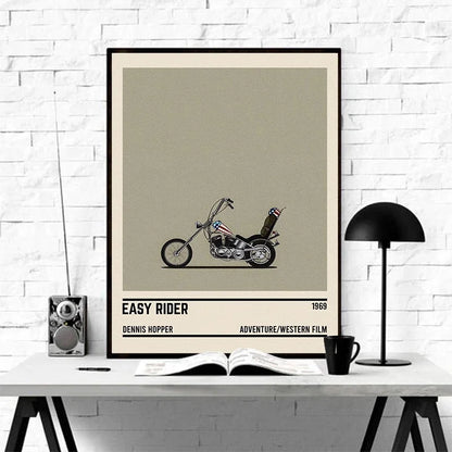 Movie Car Minimalist Poster Wall Art Print | Classic Film Decor