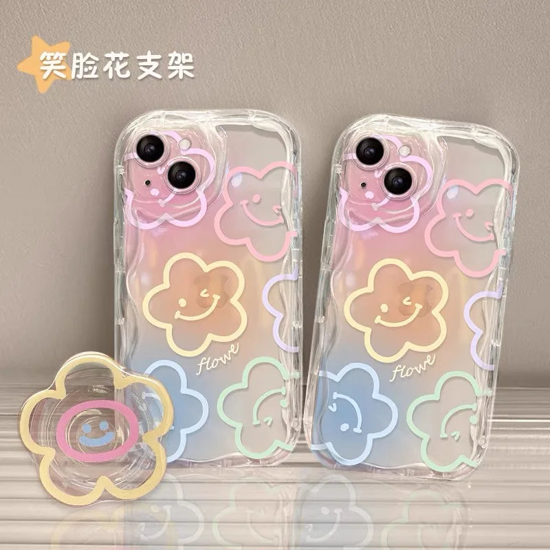 Samsung Galaxy Case with Grip Tok Holder – Smile Wave Design