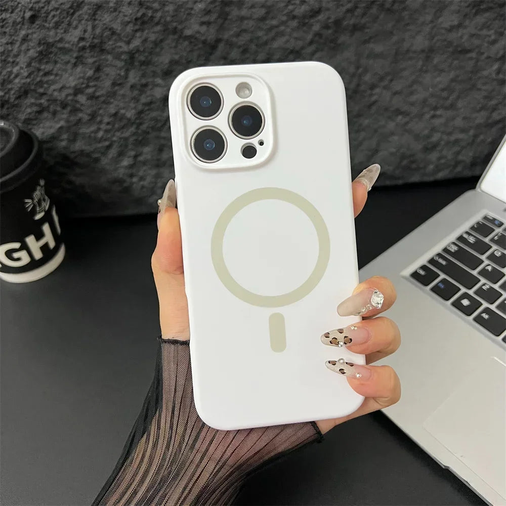 Magnetic Liquid Silicone Case for iPhone 16 Pro Max