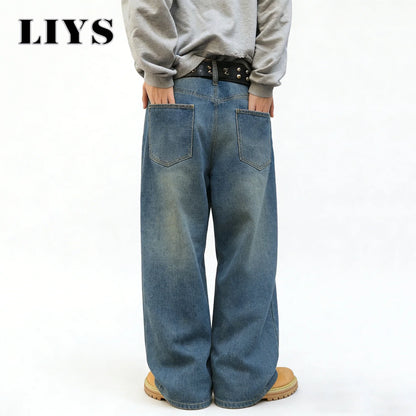 Baggy Wide Leg Jeans – Unisex Oversized Streetwear Denim Pants