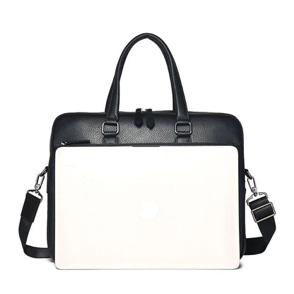Genuine Leather Laptop Briefcase for Men – 14 Inch