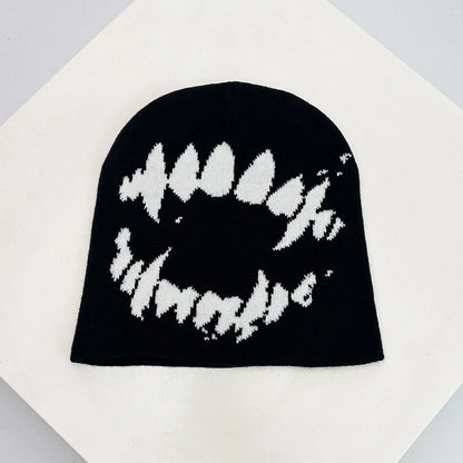 Hip Hop Letter Print Knitted Beanie Hat – Streetwear