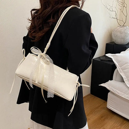 Trendy Multicolor Shoulder Bag Bowknot PU Leather