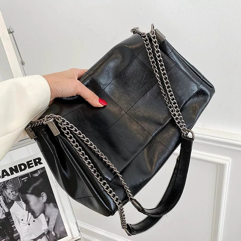 Quilted Chain Crossbody Bag for Women – Soft Flap Shoulder Bag