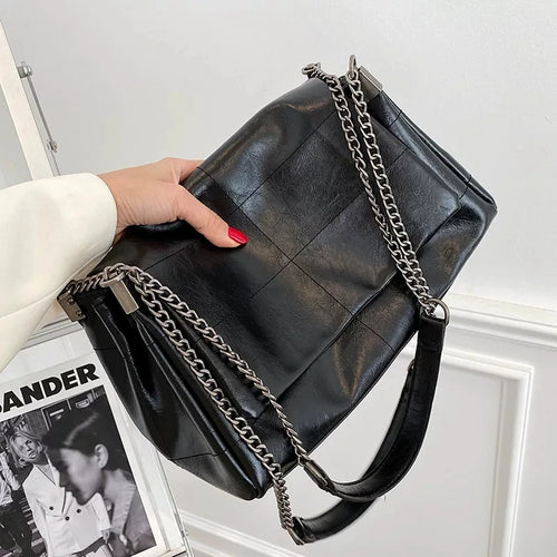 Quilted Chain Crossbody Bag for Women – Soft Flap Shoulder Bag
