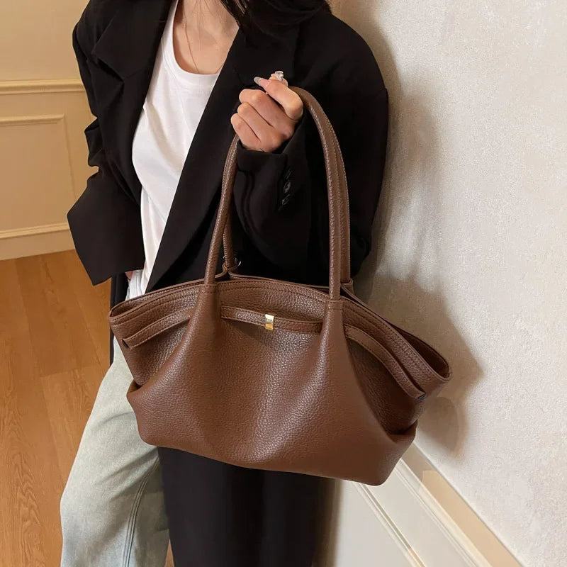 PU Leather Tote Bag for Women – Large Shoulder Handbag