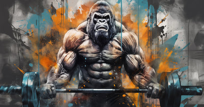 Motivational Fitness Barbell Canvas Wall Art Print