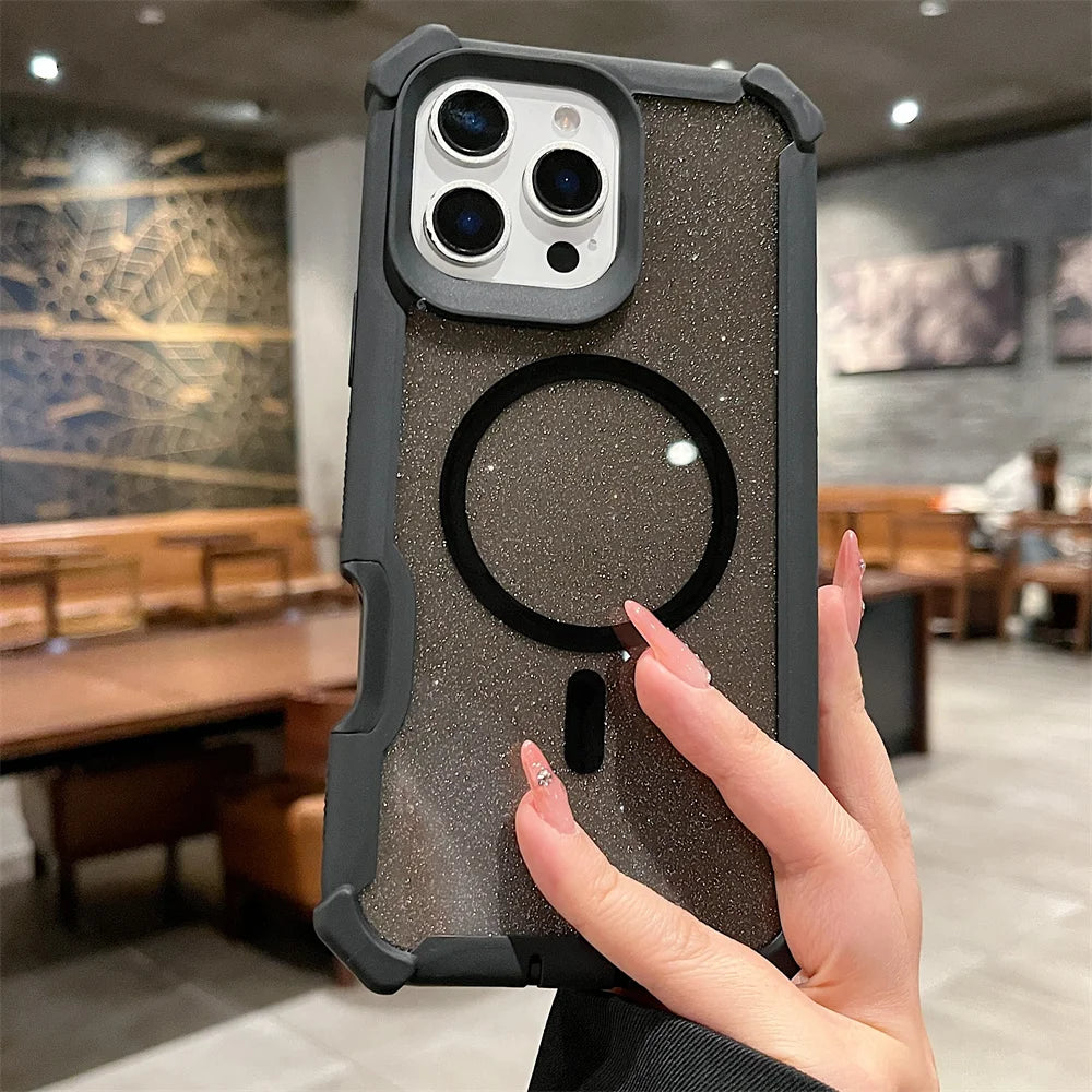MagSafe Glitter iPhone Case – Dual Layer Drop Protection