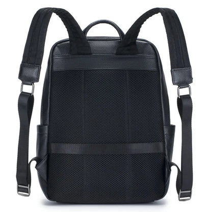 Genuine Leather Men's Backpack – Large Laptop Travel Bag