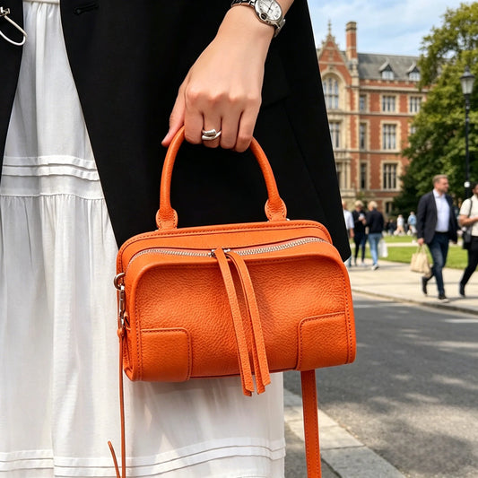 Genuine Cowhide Leather Mini Crossbody Bag
