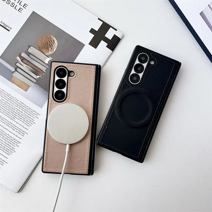 Samsung Galaxy Z Fold Vegan Leather MagSafe Case – Wireless Charging Compatible