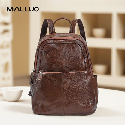 Genuine Cowhide Leather Backpack – Women's Luxury Travel Bag