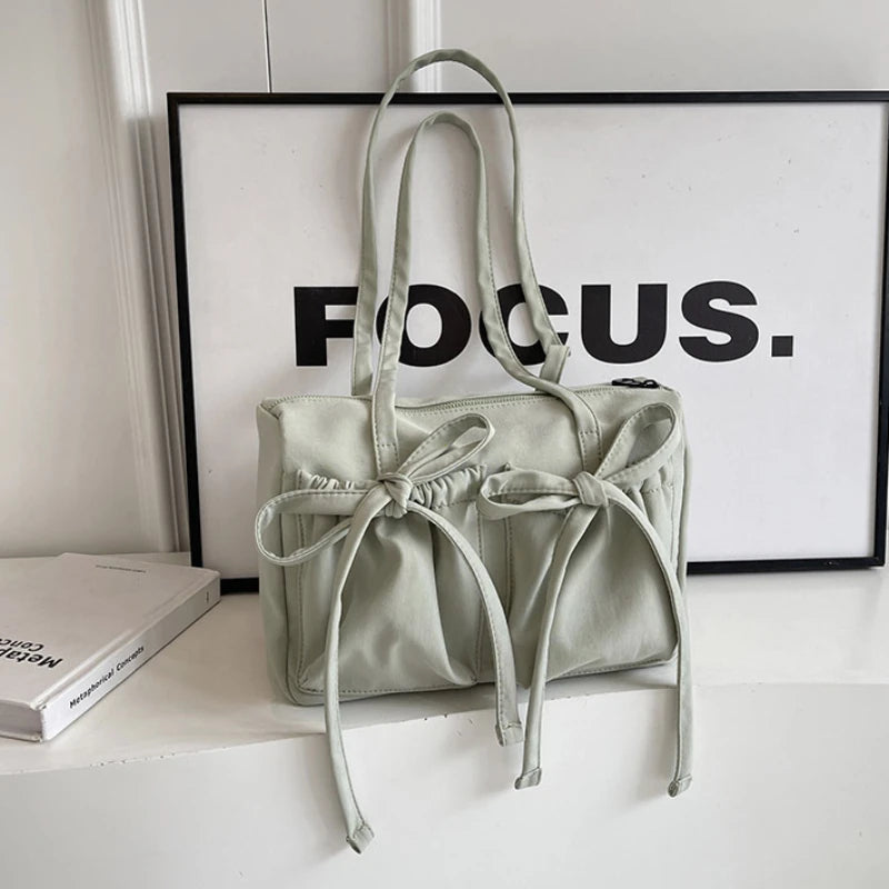 New Korean Bow Nylon Shoulder Bag