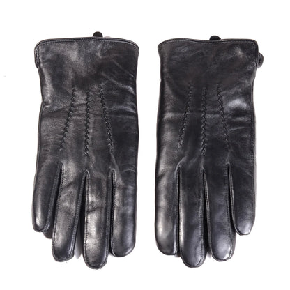 Men S Real Leather Shearing Fur Lining Classical Black Winter Warm Driving Sports Outdoor Skiing