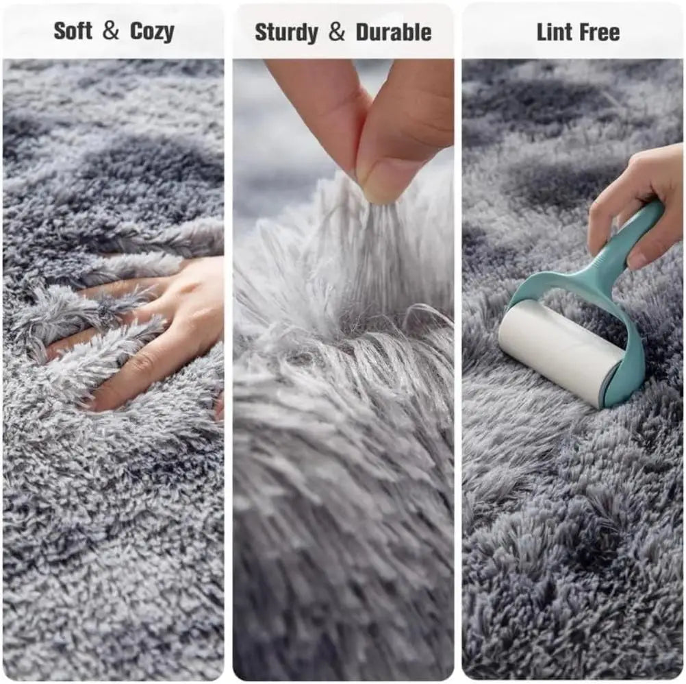 Tie-Dye Plush Shaggy Rug – Soft Non-Slip Carpet for Bedroom & Living Room