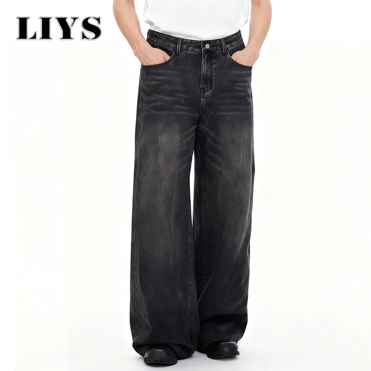 Wide Leg Men's Jeans – Korean Retro Loose Casual Denim Pants