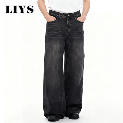 Wide Leg Men's Jeans – Korean Retro Loose Casual Denim Pants