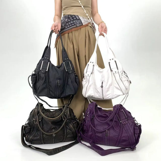 Y2K Multi-Pocket Tote Bag – Large Punk Shoulder Bag