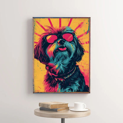 Corgi Wearing Sunglasses Poster Funny Dog Canvas Painting Print Wall Art Picture Living Room Cuadros