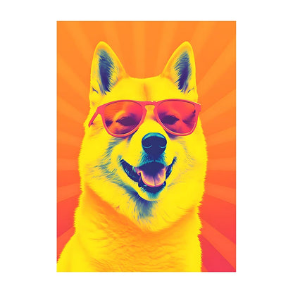 Corgi Wearing Sunglasses Poster Funny Dog Canvas Painting Print Wall Art Picture Living Room Cuadros