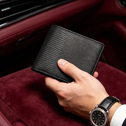 Lizard Pattern Leather Men's Wallet – Personalized Gift