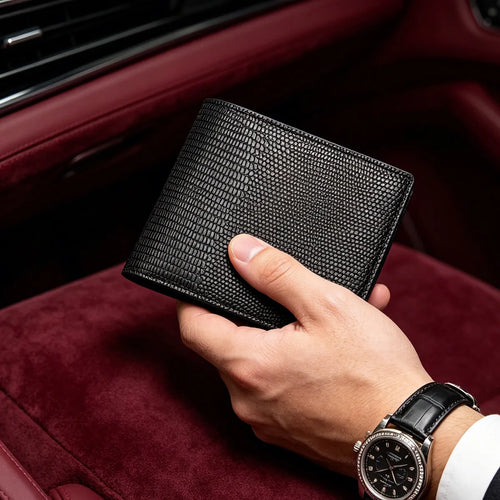 Lizard Pattern Leather Men's Wallet – Personalized Gift