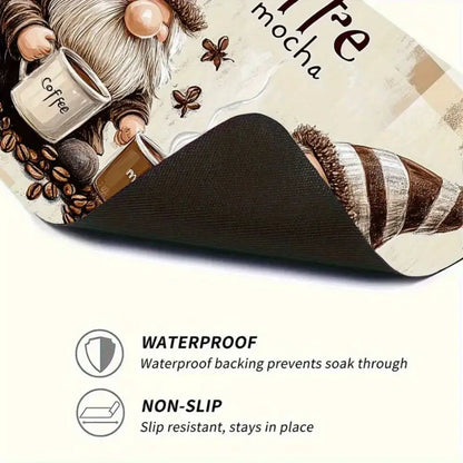 Gnome Coffee Kitchen Drain Mat – Absorbent Anti-Slip Counter Pad